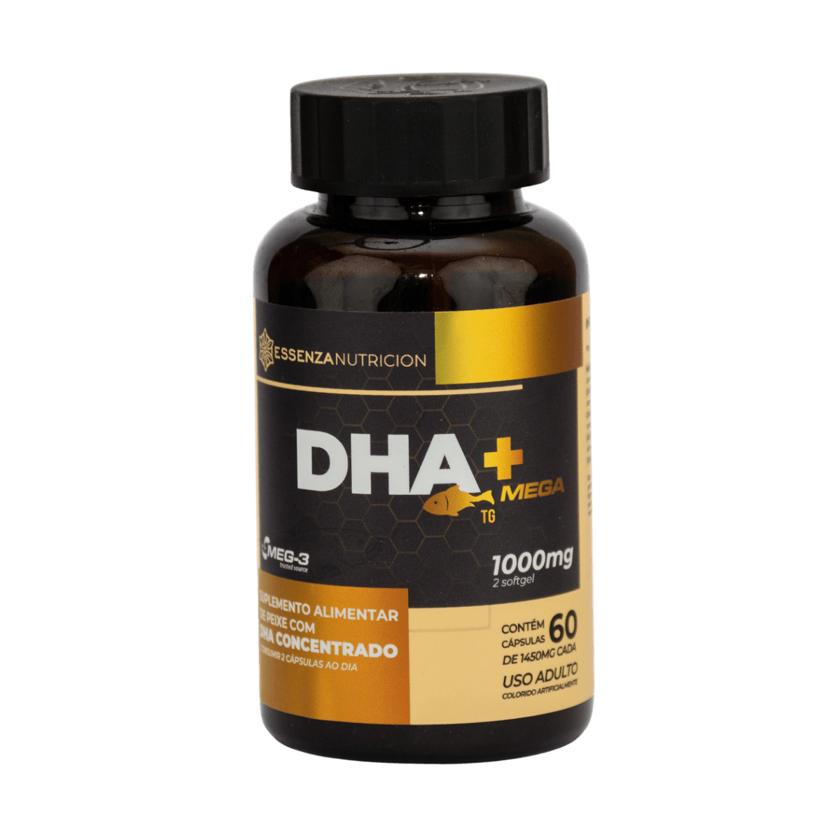 DHA + MEGA 60 cápsulas 1000 mg - Ômega 3 para Gestantes e Mamães – Suporte Nutricional Essencial - Linha Baby Essence