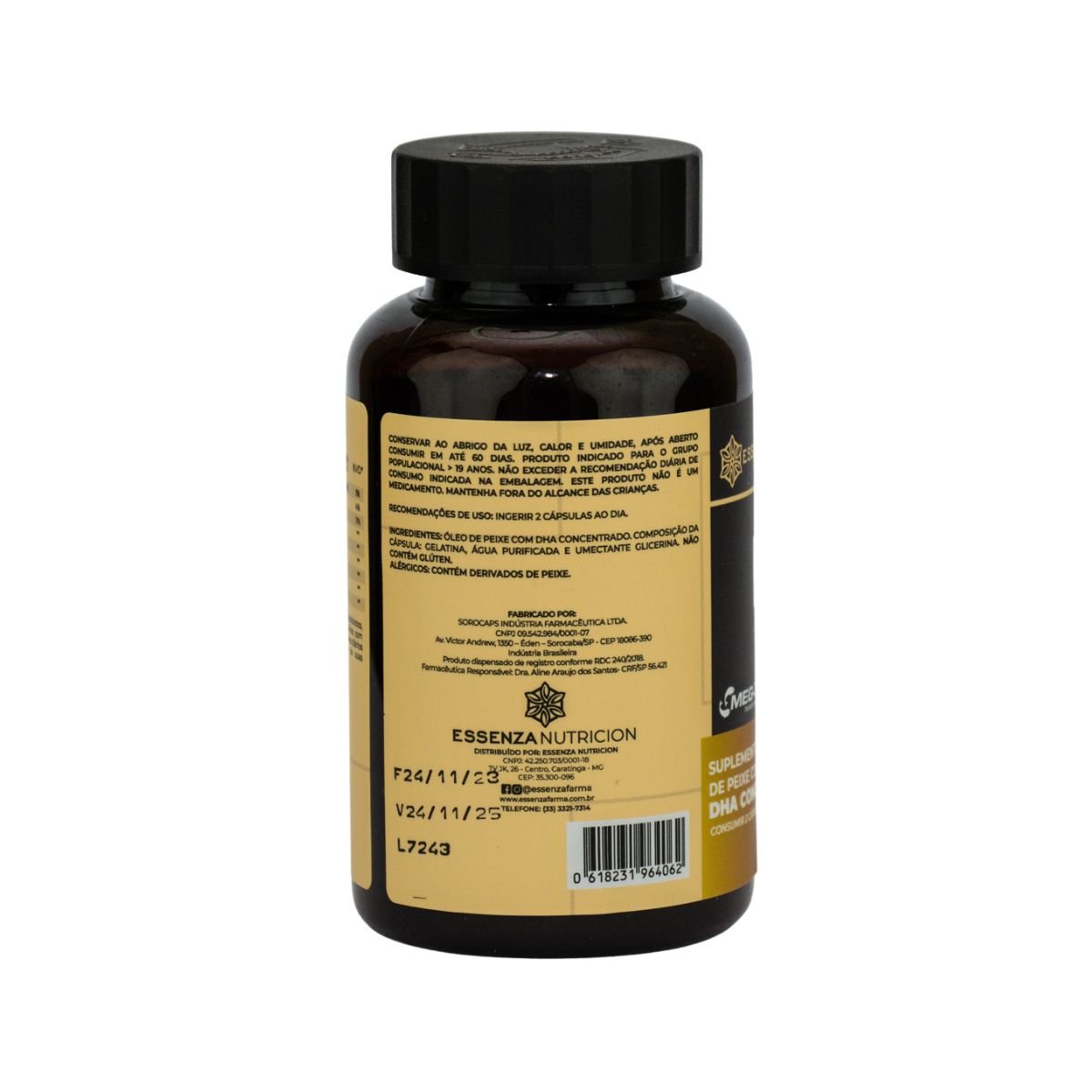 DHA + MEGA 60 cápsulas 1000 mg - Ômega 3 para Gestantes e Mamães – Suporte Nutricional Essencial - Linha Baby Essence