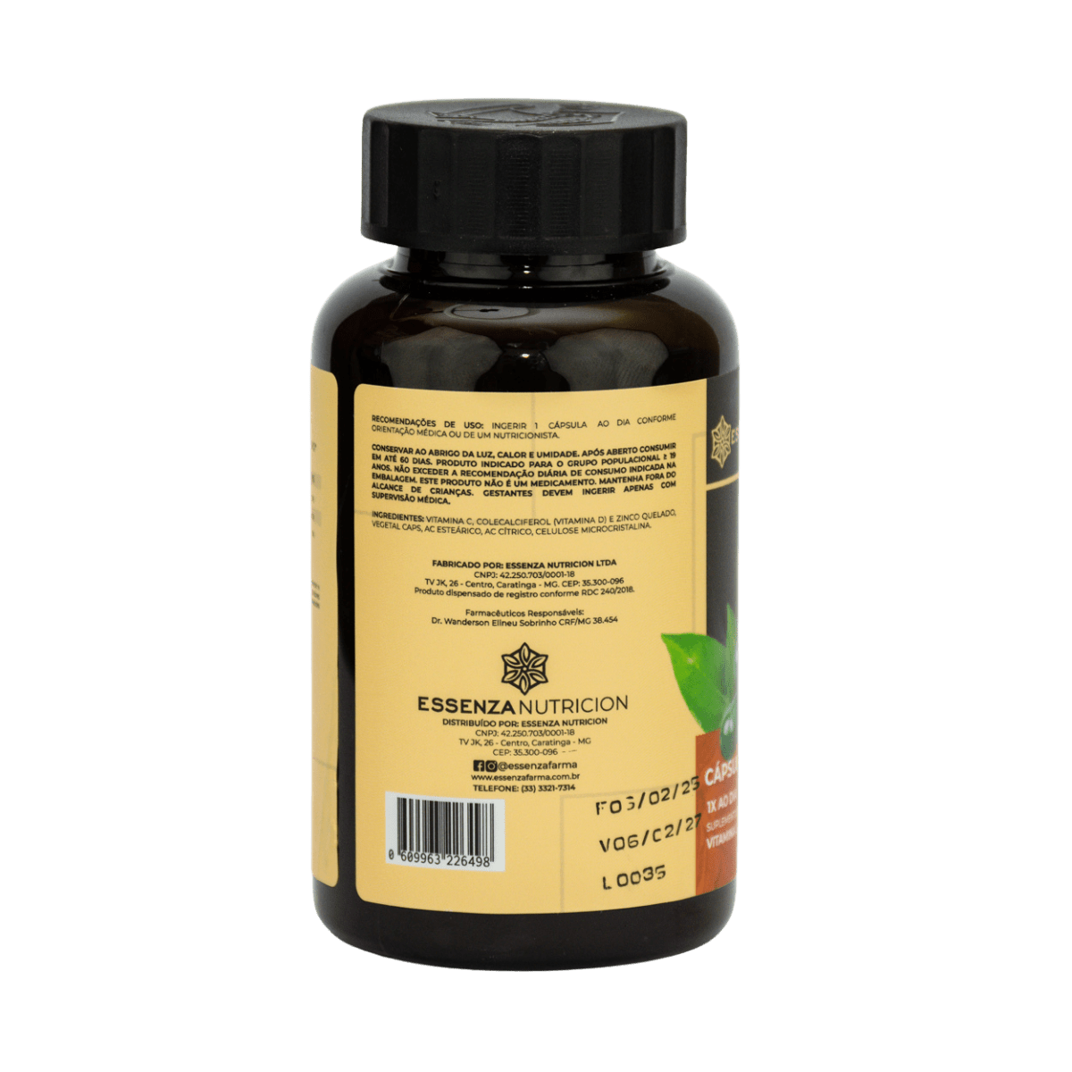 Ascorb Z Vitamina C + Zinco 60 Cápsulas - Imunidade e suporte nutricional para mamães e gestantes - Linha Baby Essence