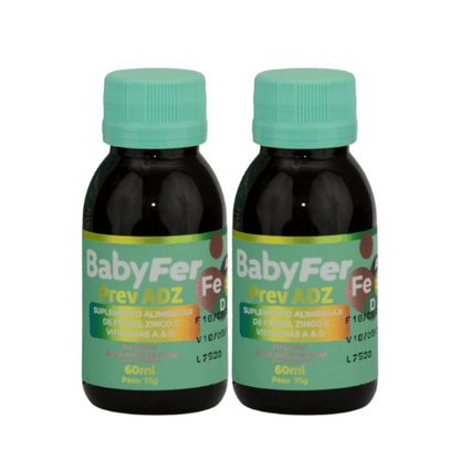 BabyFer 60ml - Suplemento alimentar de Ferro Albion, Zinco Albion e Vitaminas A e D