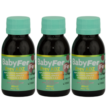 BabyFer 60ml - Suplemento alimentar de Ferro Albion, Zinco Albion e Vitaminas A e D