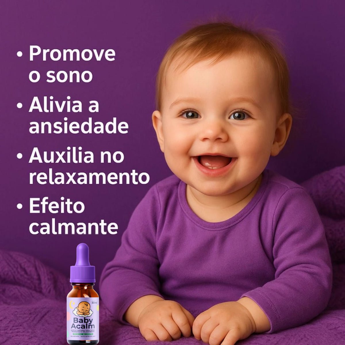 Baby Acalm 30ml - Auxílio Natural para Sono Profundo, Relaxamento e Equilíbrio Emocional - Linha Baby Essence