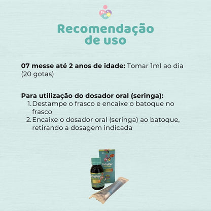 Baby Fer 60ml - Suplemento alimentar de Ferro Albion, Zinco Albion e Vitaminas A e D