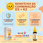 Baby DK 20ml - Vitamina D3 2000 UI + K2 120 MCG - Sabor Laranja - Linha Baby Essence