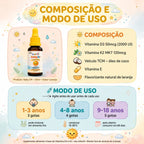 Baby DK 20ml - Vitamina D3 2000 UI + K2 120 MCG - Sabor Laranja - Linha Baby Essence