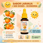 Baby DK 20ml - Vitamina D3 2000 UI + K2 120 MCG - Sabor Laranja - Linha Baby Essence