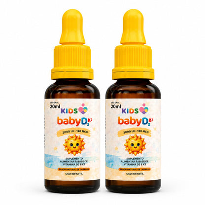 Baby DK 20ml - Vitamina D3 2000 UI + K2 120 MCG - Sabor Laranja - Linha Baby Essence