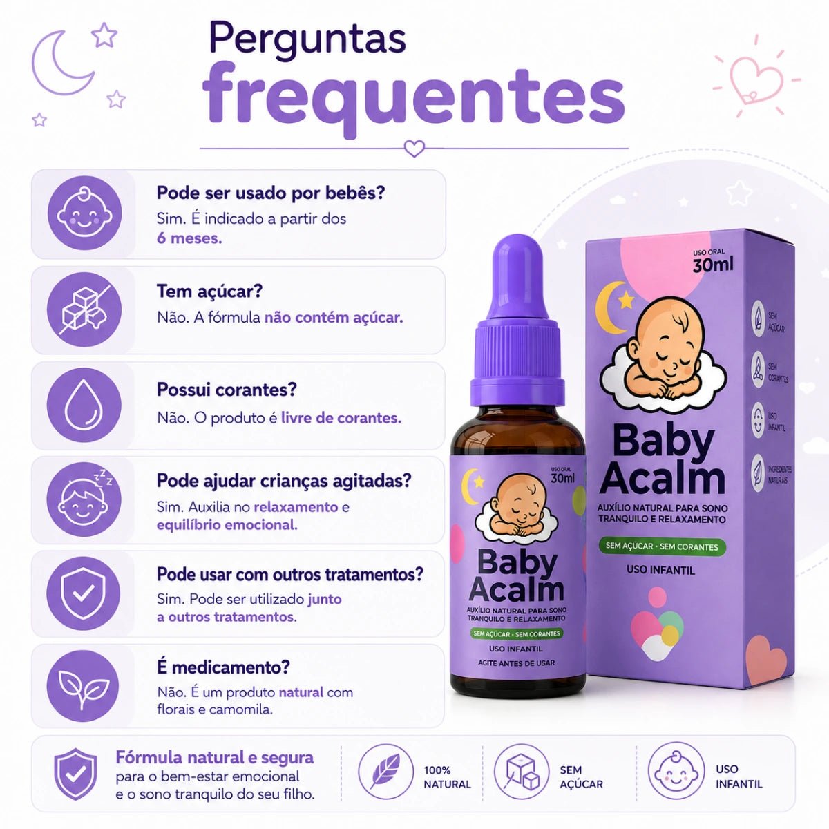 Baby Acalm 30ml - Auxílio Natural para Sono Profundo, Relaxamento e Equilíbrio Emocional - Linha Baby Essence