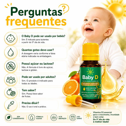 Baby D 20ml - Suplemento alimentar à base de Vitamina D3 - Linha Baby Essence