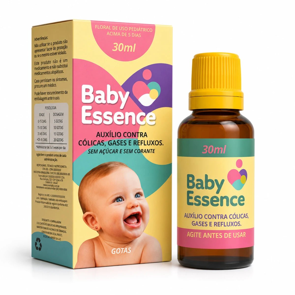 Baby Essence 30ml – Alívio Natural da Cólica, Gases, Refluxo e Disquesia - Linha Baby Essence