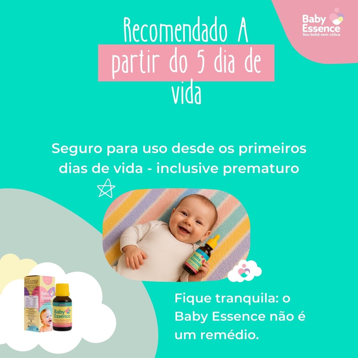 Baby Essence 30ml – Alívio da Cólica, Gases, Refluxo e Disquesia