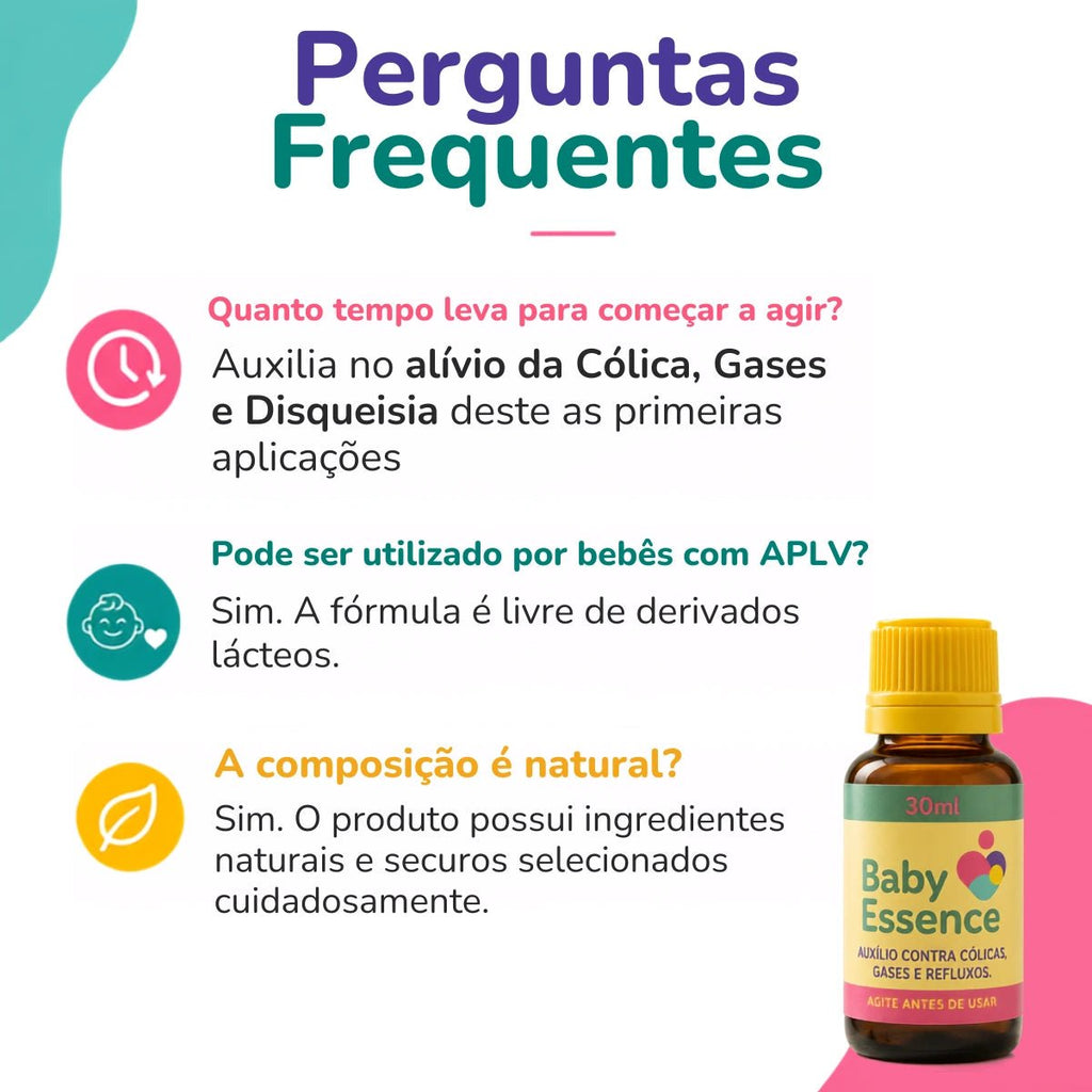 Baby Essence 30ml – Alívio Natural da Cólica, Gases, Refluxo e Disquesia - Linha Baby Essence