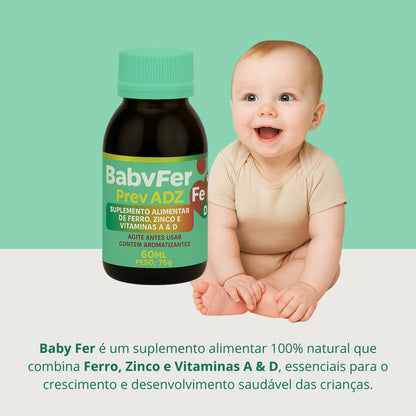 Baby Fer 60ml - Suplemento alimentar de Ferro Albion, Zinco Albion e Vitaminas A e D