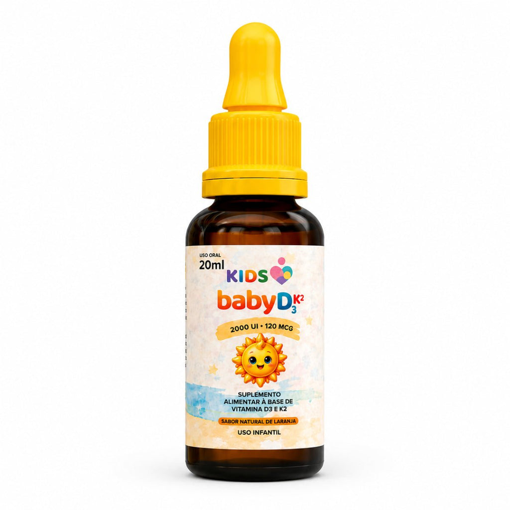 Baby DK 20ml - Vitamina D3 2000 UI + K2 120 MCG - Sabor Laranja - Linha Baby Essence