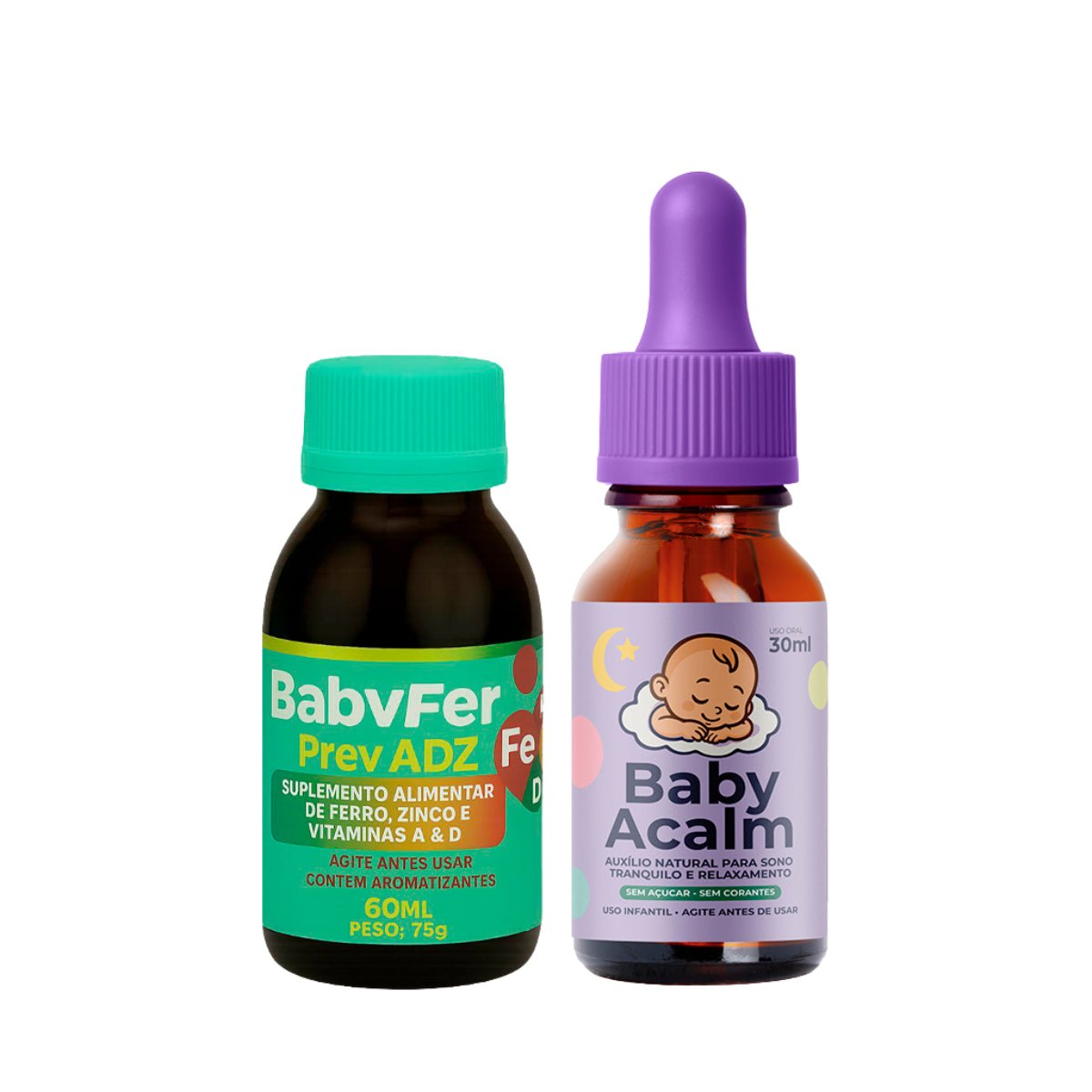 KIT CALMA E DESENVOLVIMENTO Baby Acalm + Baby Fer - Linha Baby Essence