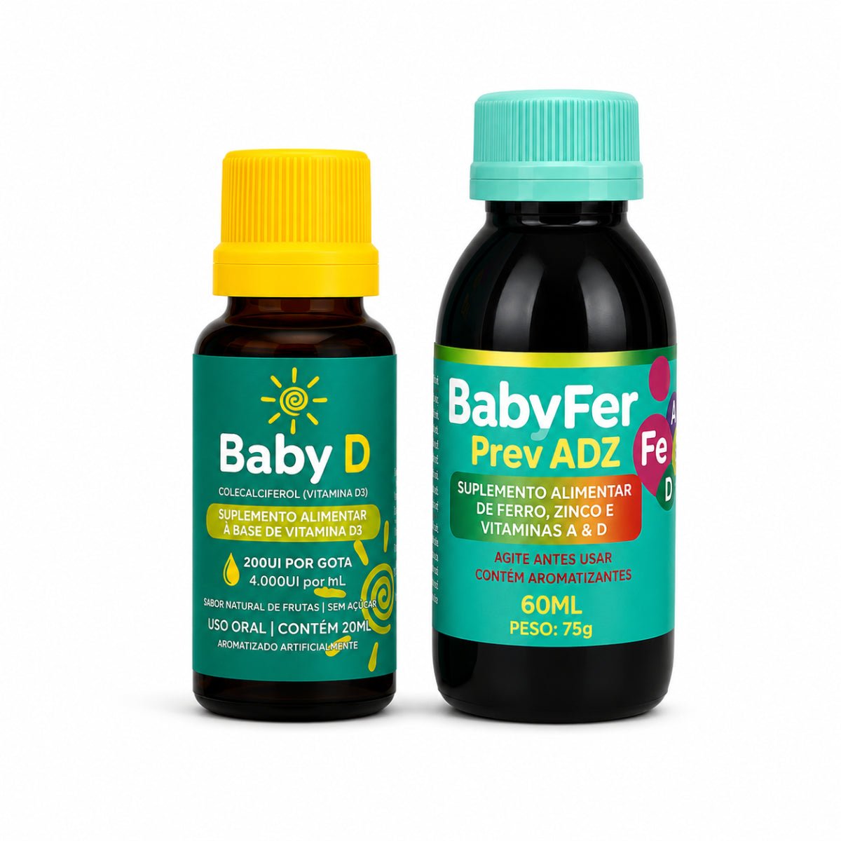 Kit Crescer Forte: Baby D + Baby Fer - Linha Baby Essence