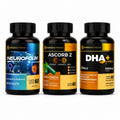 Kit Gestação Premium: Neurofolim + Ascorb Z + DHA+ - Linha Baby Essence