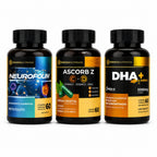 Kit Gestação Premium: Neurofolim + Ascorb Z + DHA+ - Linha Baby Essence