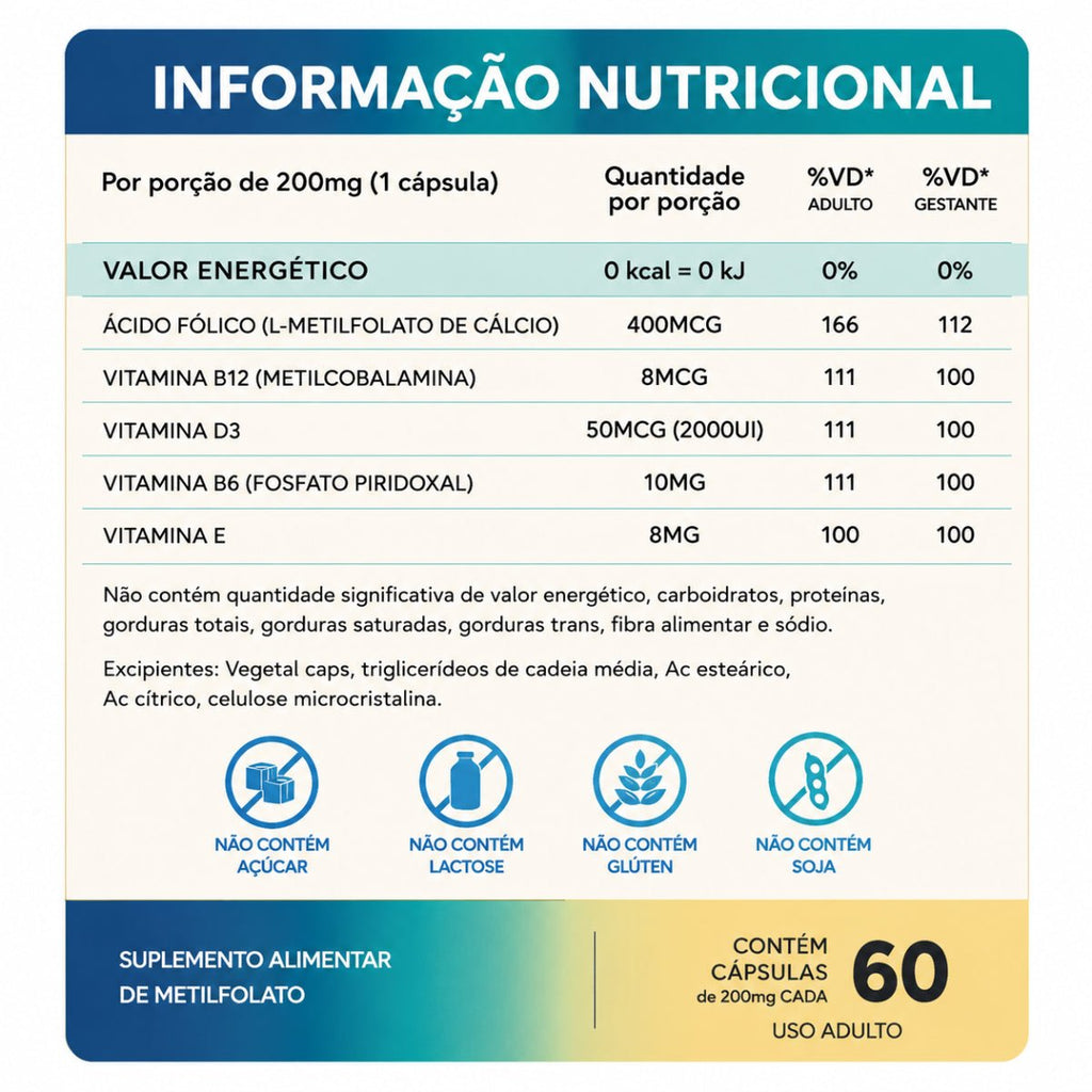 Neurofolim 60 Cápsulas - Vitaminas para Gestantes e Desenvolvimento Neural do Feto - Linha Baby Essence