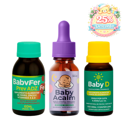 Kit Equilíbrio Completo - Baby Acalm + Baby Fer + Baby D