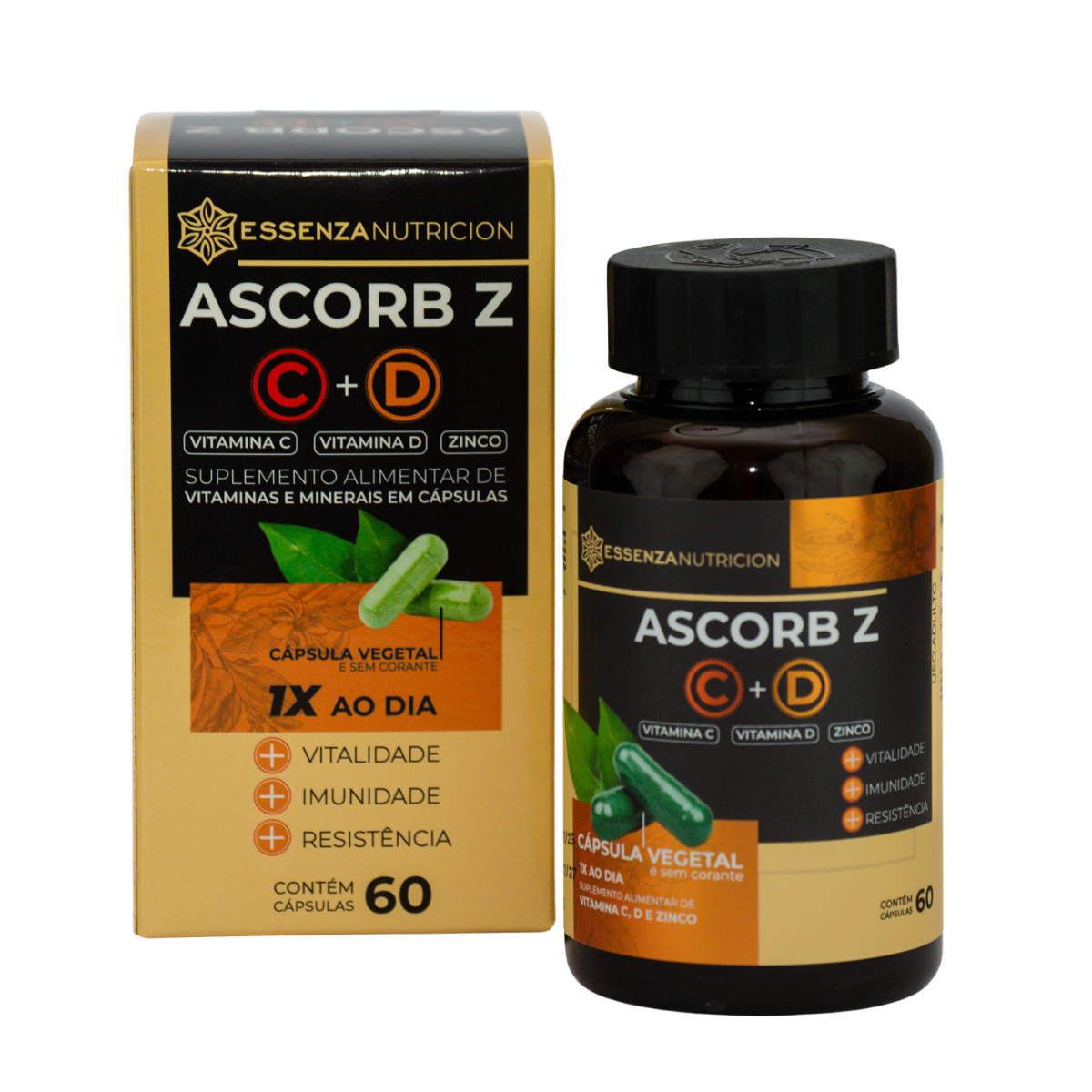 Ascorb Z Vitamina C + Zinco 60 Cápsulas - Imunidade e suporte nutricional para mamães e gestantes