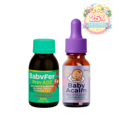 KIT CALMA E DESENVOLVIMENTO  Baby Acalm + Baby Fer