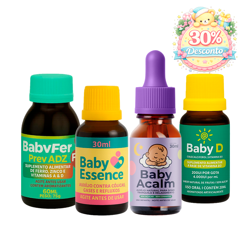 SUPER KIT PREMIUM  Baby Essence + Baby Acalm + Baby D + Baby Fer